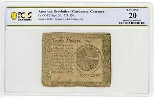 (CC-82) 1778 �N 9 �� 26 �� 20 �h���嗤���� - PCGS VF 20