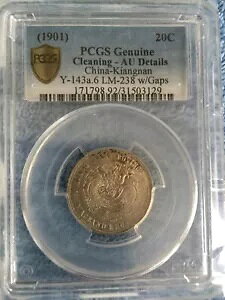 1901 �]�� 20 �Z���g�A�M���b�v���� PCGS AU �ڍ׃N���[�j���O�ς� -