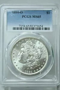 1884-O $1 �V���o�[ �����K�� �h�� PCGS MS65 �z���C�g #1654
