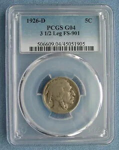 1926-D �o�b�t�@���[ �j�b�P�� 3 1/2 ���b�O FS-901 - PCGS G04 (5C g4 3.5 ���b�O)