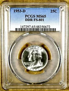1953-D PCGS MS65 FS-801 DDR �_�u���_�C ���o�[�X ���V���g�� �N�H�[�^�[ (672)