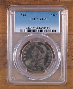 1826 �L���b�v�h �o�X�g �n�[�t �V���o�[ �_���[ - PCGS VF20 - PB2
