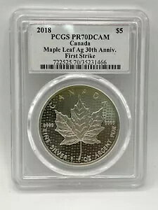 2018 $5 �V���o�[ �J�i�_ ���[�v�� ���~�e�b�h 30th Mod �v���[�t FS BLUNT PCGS PR70 DCAM