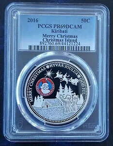 �L���o�X �V���o�[ �v���[�t 50 �Z���g �R�C�� 2016 �N �N���X�}�X �A�C�����h PCGS PR69 �g�b�v