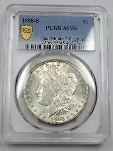 1898 S ���[�K�� �V���o�[ �_���[ $1 PCGS AU55 �L�[ �f�C�g �u���X�g �z���C�g �h�� *H267