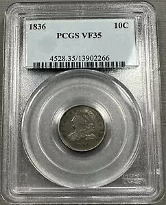 1836 �L���b�v�h �o�X�g �_�C�� 10c - PCGS VF35 - �f���炵���I���W�i���̗�