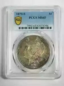 1879 S ���[�K�� �V���o�[ �_���[ PCGS MS-65 �̂悤�ȕ\�ʂ̏ؖ�!