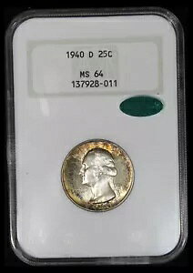 1940-D ���V���g�� �N�H�[�^�[ - NGC MS-64 CAC TQ2924/BAN