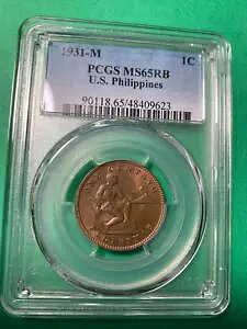 �č��t�B���s�� ONE CENTAVO 1931-M PCGS MS 65 RB