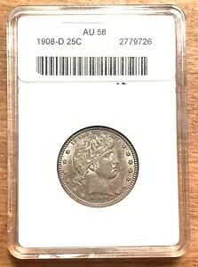 1908-D 25C o[o[ NH[^[ ANACS AU58 V[v Te S[h A_[O[h bNX 62 PQ