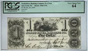 1840 j[[NBj[[Ns $1 North River Banking Co. p~ PCGS 64