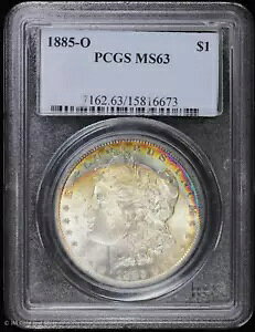 1885-O $1 �����K�� �V���o�[ �_���[ PCGS MS 63 |���C���{�[�g�[�j���O������UNC