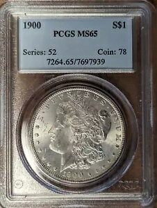 1900 (P) �����K�� �_���[ PCGS MS65 �z���C�g����і����F�B��������
