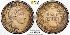 1892 BARBER DIME *PCGS AU55* ���N�x���s *��������������!!!