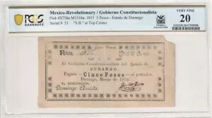 LVRqt / SrGm@w P#S756a M1516a 1915 5 y\ PCGS VF20