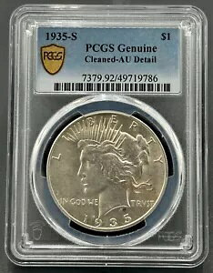 1935 S Peace Silver Dollar $1 PCGS AU�A���O���[�h�̃L�[���t�A�ᒒ���R�C��