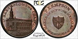{1790 �N��} �C�M���X DH-151 �E�H���b�N�V���[ 1/2 �y�j�[ �R���h�� �g�[�N�� PCGS MS63 BN