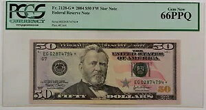 2004 $50 FRN *EG-Star* fw NoteAPCGS Gem 66 PPQAFr. 2128-G*AAMs
