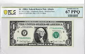 1988A $1 �E�F�u �v���X �m�[�g *���A* FN �u���b�N ���� 12 �R���{ 5/4 F73495958N PCGS 67PPQ