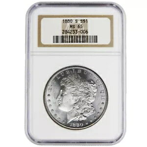 1880-S $1 ���[�K�� �V���o�[ �_���[ NGC MS65 �u���E�� ���x��