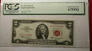 Fr-1513 1963 �h�� 2 �@��ʉݎ��� �č����� PCGS 67PPQ �f���炵����� �V�i�B