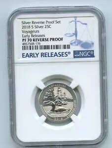 2018 S 25C �V���o�[ ���o�[�X �v���[�t Voyageurs �N�H�[�^�[ NGC PR70 ���������[�X