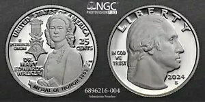 2024 S シルバー 25? クォーター Dr Mary Edwards Walker、NGC PF69 UC、FR