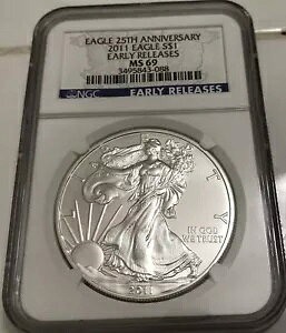 2011 �V���o�[ �A�����J�� �C�[�O�� NGC MS 69 ���������[�X 25 ���N