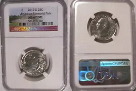 2019 D アメリカン メモリアル パーク NP クォーター 25c NGC MS 67 DPL PROOFLIKE
