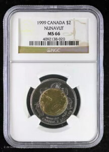 1999 $2 �J�i�_ �k�i�u�g���B�g�D�[�j�[ �o�C���_�� �R�C�� NGC MS 66