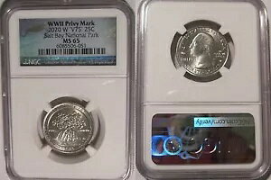 2020 W �\���g �x�C NP �N�H�[�^�[ 25c NGC MS 65 �v���C�x�[�g �}�[�N V75