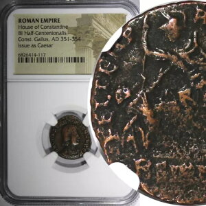 ROMAN Gallus Half Centenionalis AD 351-354 /BATTLE Soldier Horse man NGC.(117)