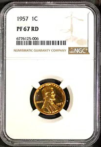1957 1C J[ wbh Zg PF 67 bh NGC # 6776125-006 + {[iX