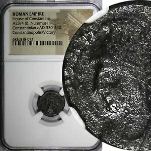 ���[�} �R���X�^���e�B�k�X AD 330-340 AE3/4 NUMMUS NGC Rev.Constantinopolis/Victory (2)