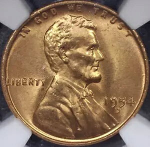 1954-D J[ EB[g Zg - RED GEM BU O[h MS66 RED by NGC ڍוt
