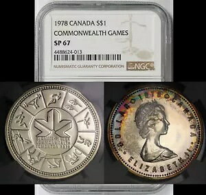 1978 �J�i�_ �R�����E�F���X �Q�[�� �V���o�[ �_���[ $1 SP 67 NGC �J���[�g�[��