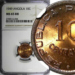 �A���S�� �|���g�K�� �u�����Y 1949 10 �Z���^�{�X NGC MS65 RB Revolution 1648 KM# 70 (8)