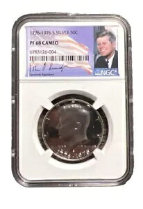 1776- 1976 S NGC PF68 �X�^�[ �J���I �v���[�t �V���o�[ �P�l�f�B �n�[�t JFK �R�C�� �V�O�l�`���[