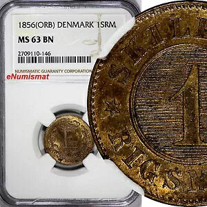 �f���}�[�N �t���f���b�N VII 1856 (ORB) 1 �X�L�����O ���O�X�����g NGC MS63 BN KM# 763 (146)