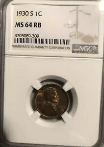 1930 MS64 RB �����J�[���w�b�h �E�B�[�g �y�j�[