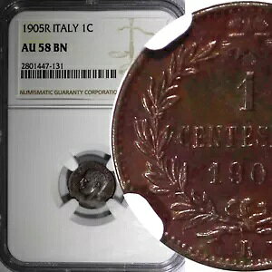 C^A BbgI G}kG[ 3  uY 1905 R 1 Centesimo NGC AU58 BN KM# 35 (131)