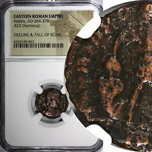 �����[�}�鍑 ���@�����X AD 364-378 AE3 Nummus /Rev.Christian Chi-Rho NGC (7)