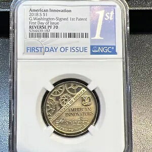 2018 S $1 American Innovation G.Washington �����������ŏ��̓��� NGC Rev PF70 FDOI