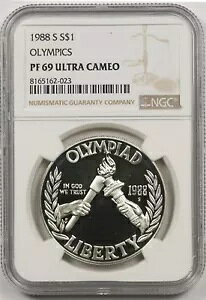 1988-S オリンピック ソウル $1 NGC PF69UCAM モダン記念銀ドル