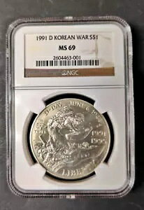 1991-1995-D ��񎟐��E��� ��񎟐��E��� ����L�O �V���o�[ �_���[ $1 MS 69 NGC