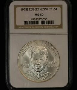 1998-S ロバート ケネディ記念銀ドル - NGC MS69 TQ1988/RU