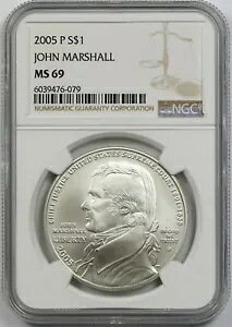 2005-P �W���� �}�[�V���� $1 NGC MS 69 ���_���L�O�V���o�[ �_���[