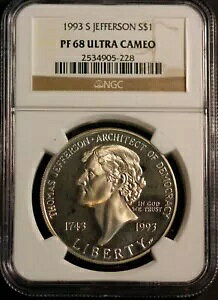 1993-S $1 Vo[ WFt@[\ vt@C PF 68 UCAM # 2534905-228 + {[iX