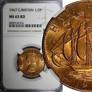 CMX GUxX 2  1967 1/2 yj[ NGC MS65 RD tbh KM# 896 (018)