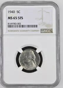 NGC MS65 5FS �ɂ�� 1940 �W�F�t�@�[�\�� �j�b�P�� �O���[�f�B���O